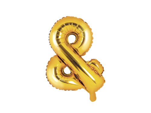Folija balons &amp;, 35cm, zelts