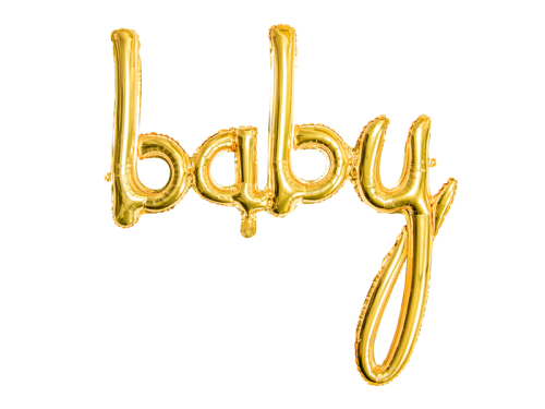 Foil balloon Baby, gold, 75x30cm