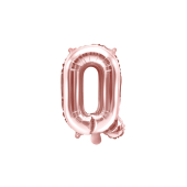 Folija balona burts &quot;Q&quot;, 35 cm, rozā zelts