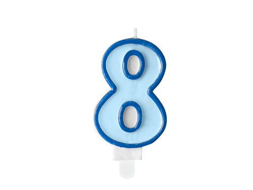 Birthday candle Number 8, blue, 7cm Birthday candle Number 8, blue, 7cm
