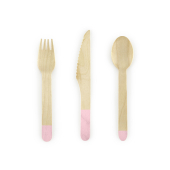 Wooden Cutlery, light pink, 16cm (1 pkt / 18 pc.)