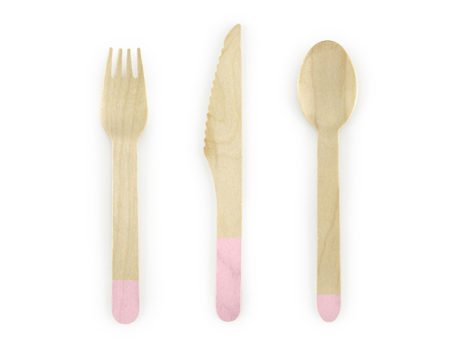 Wooden Cutlery, light pink, 16cm (1 pkt / 18 pc.) Wooden Cutlery, light pink, 16cm (1 pkt / 18 pc.)