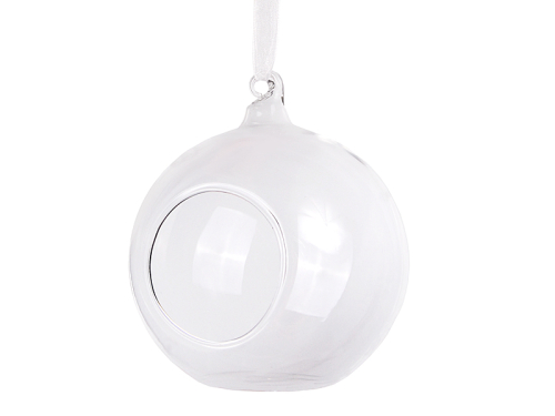 Glass balls with ribbon, 10cm (1 pkt / 4 pc.) Glass balls with ribbon, 10cm (1 pkt / 4 pc.)