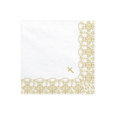 Napkins First Communion - Ornament, 33x33cm, gold (1 pkt / 20 pc.)