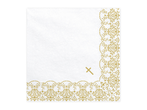 Napkins First Communion - Ornament, 33x33cm, gold (1 pkt / 20 pc.) Napkins First Communion - Ornament, 33x33cm, gold (1 pkt / 20 pc.)