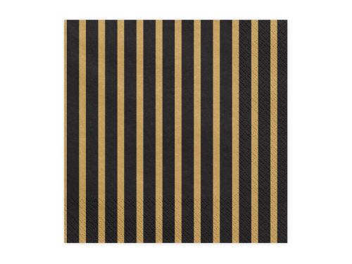 Napkins Stripes, 33x33cm, gold (1 pkt / 20 pc.)