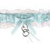 Chiffon garter with hearts, sky-blue