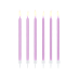 Vienkāršas dzimšanas dienas sveces, gaiši ceriņi, 14 cm (1 gab. / 12 gab.)