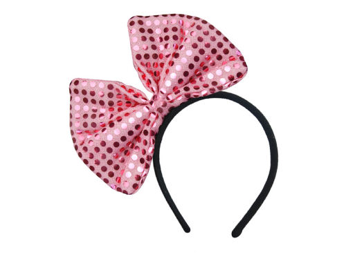 Headband with a bow, pink
