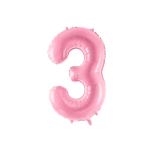 Folija balonu numurs '' 3 '', 86cm, rozā