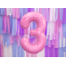 Folija balonu numurs '' 3 '', 86cm, rozā
