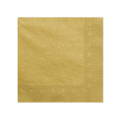 Салфетки 3-х слойные, золотой металлик, 40х40см (1 упаковка / 20 шт.)