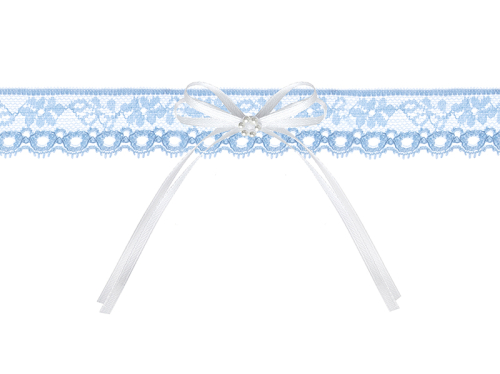 Lace garter with a ribbon, sky-blue Lace garter with a ribbon, sky-blue