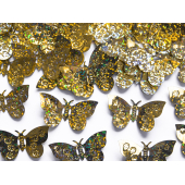 Holographic confetti Butterflies, gold, 15g