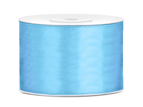 Satin Ribbon, sky-blue, 50mm/25m Satin Ribbon, sky-blue, 50mm/25m
