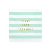 Салфетки Yummy - Never Stop Dream, мята, 33x33см (1 упаковка / 20 шт.)