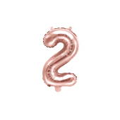 Folija balona numurs &quot;2&quot;, 35 cm, rozā zelts