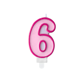 Свеча на день рождения Number 6, розовая, 7см