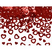 Metallic confetti Hearts, red, 15g