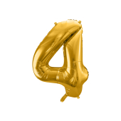 Folijas balonu numurs '' 4 '', 86cm, zelts