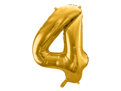 Folijas balonu numurs '' 4 '', 86cm, zelts