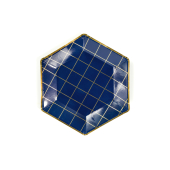 Тарелки Let's Celebrate - Grid, темно-синие, 23см (1 упаковка / 6 шт.)