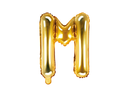 Folija balona burts "M", 35cm, zelts