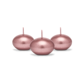 Peldošs sveču disks, metāla, rozā zelta, 4 cm (1 gab. / 50 gab.)