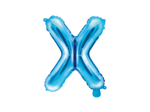 Воздушный шар из фольги Буква "X", 35см, синий