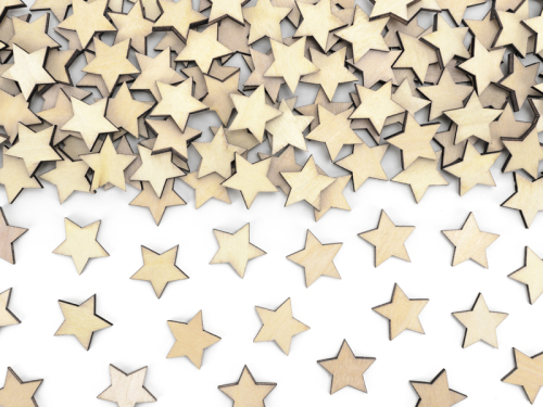 Koka konfeti zvaigznes, 2x2cm (1 gab. / 50 gab.)