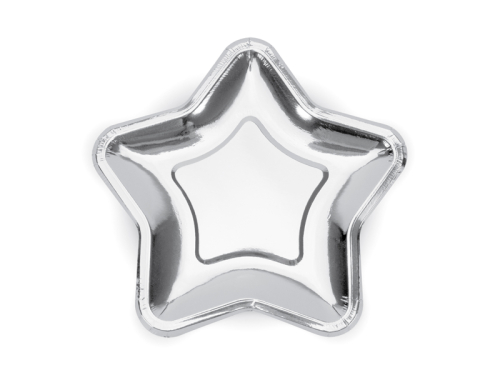 Тарелки бумажные Star, серебро, 18см (1 шт. / 6 шт.) Тарелки бумажные Star, серебро, 18см (1 шт. / 6 шт.)