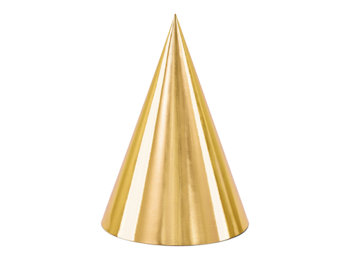 Svētku cepures, zelta, 16 cm (1 gab. / 6 gab.)