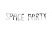 Баннер Space - Space Party, серебро, 13x96см