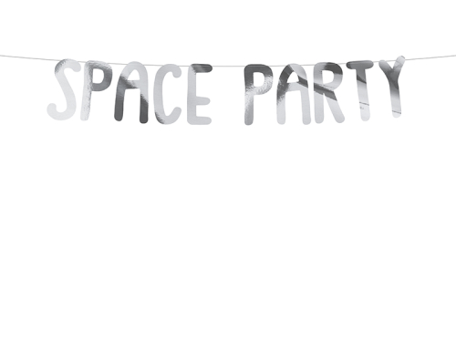 Баннер Space - Space Party, серебро, 13x96см Баннер Space - Space Party, серебро, 13x96см