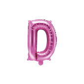 Folija balona burts &quot;D&quot;, 35 cm, tumši rozā