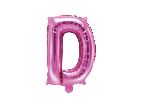 Folija balona burts "D", 35 cm, tumši rozā