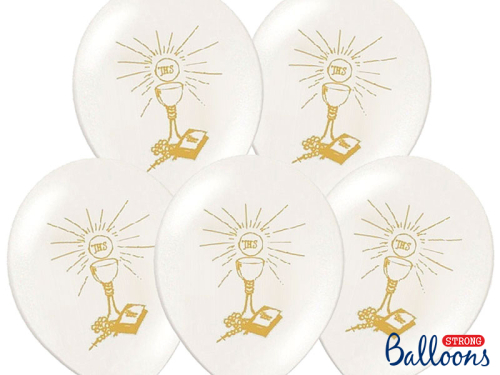 Balloons 27cm, Holy Communion, Pastel Pure White (1 pkt / 50 pc.)