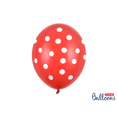 Balloons 30cm, Dots, Pastel Poppy Red (1 pkt / 6 pc.)
