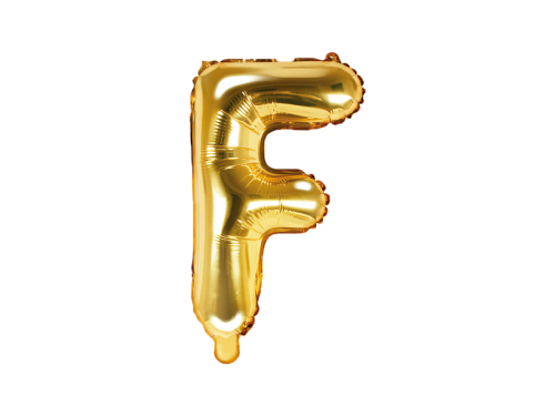 Folija balona burts "F", 35 cm, zelts