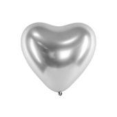 Spīdīgi baloni 30 cm, sirdis, sudraba (1 gab. / 50 gab.)