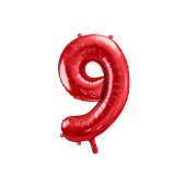 Folijas balonu numurs '' 9 '', 86cm, sarkans
