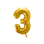 Folijas balonu numurs '' 3 '', 86cm, zelts