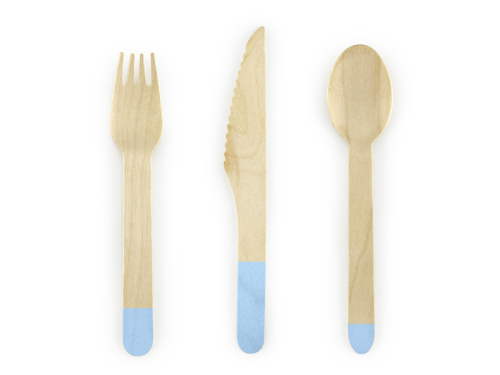 Wooden Cutlery, light blue, 16cm (1 pkt / 18 pc.) Wooden Cutlery, light blue, 16cm (1 pkt / 18 pc.)