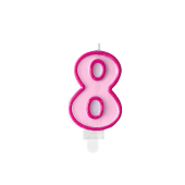 Свеча на день рождения Number 8, розовая, 7см