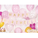 Reklāmkarogs Daudz laimes dzimšanas dienā, gaiši rozā, 15 x 175 cm