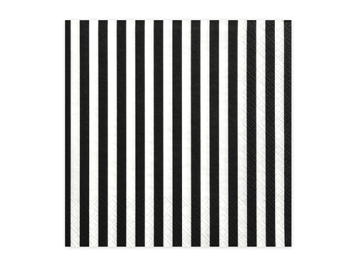 Салфетки Stripes, черные, 33 x 33 см (1 шт. / 20 шт.) Салфетки Stripes, черные, 33 x 33 см (1 шт. / 20 шт.)