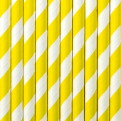 Papīra salmiņi, dzelteni, 19,5 cm (1 gab. / 10 gab.)
