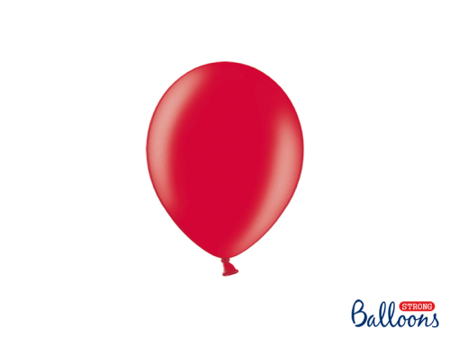 Spēcīgi baloni 12 cm, metāliski magoņu sarkani (1 gab. / 100 gab.)