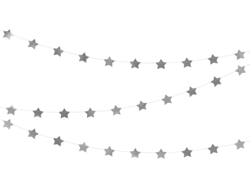 Garland Stars, sudrabs, 3,6 m Garland Stars, sudrabs, 3,6 m