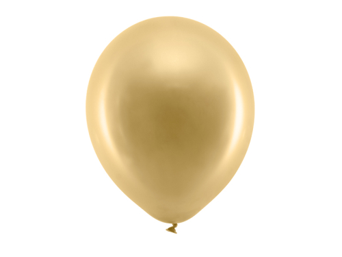 Varavīksnes baloni 30 cm metāliski, zeltaini (1 gab. / 100 gab.)
